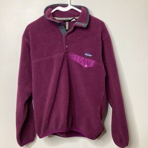 Patagonia Vintage Womens Synchilla Snap-T Pullover Sweater Size Small Purple